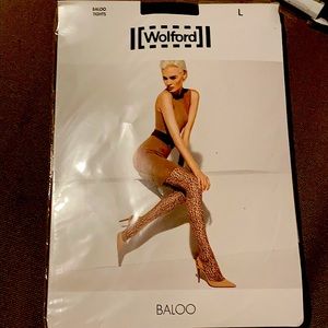 NWT-Wolford Dotted tights in blk/blk🖤 Large